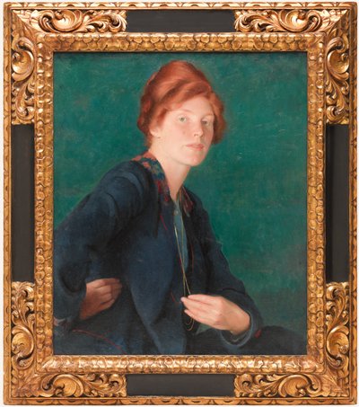 Una mujer con cabello rojo de William McGregor Paxton