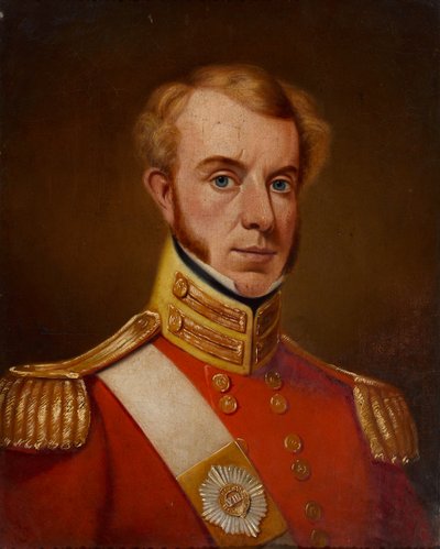Teniente (más tarde Teniente Coronel) George Talbot, 8ª Infantería Nativa de Bengala de William Melville