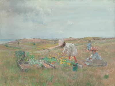 Recogiendo flores de William Merritt Chase