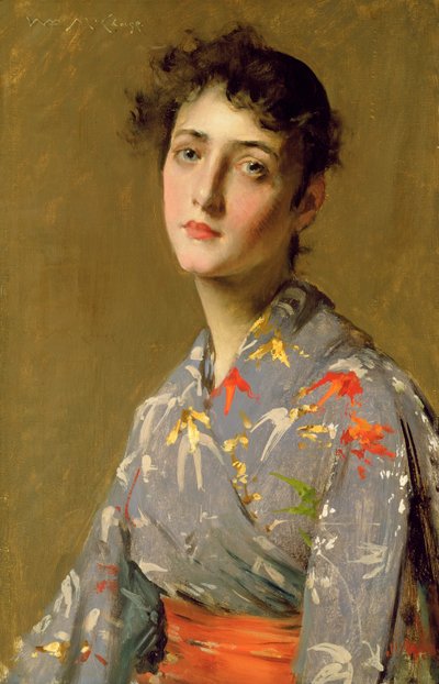 Chica en traje japonés de William Merritt Chase