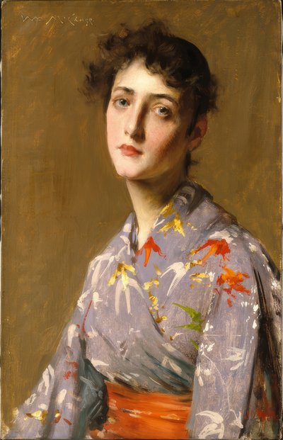 Niña con traje japonés de William Merritt Chase