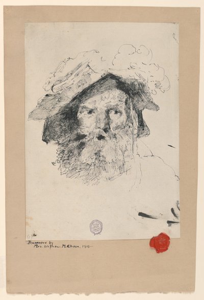 Cabeza de un hombre barbudo de William Merritt Chase