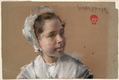 cabeza de una niña de William Merritt Chase