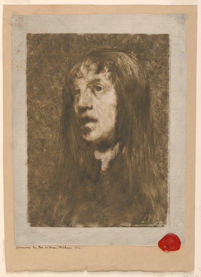 Retrato de una mujer, mirando a la izquierda de William Merritt Chase