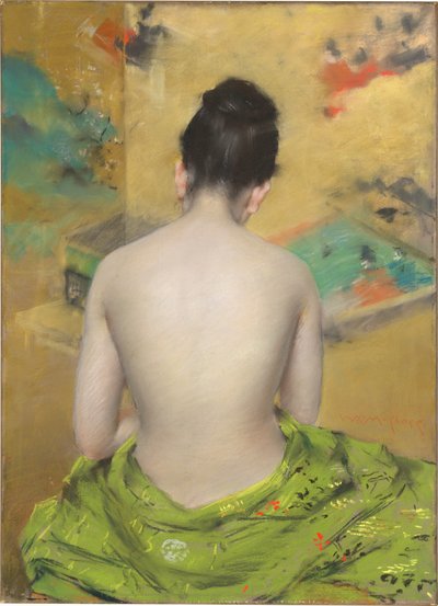 Estudio de color carne y oro de William Merritt Chase