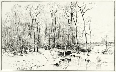 Sin título, paisaje de invierno de William Merritt Chase