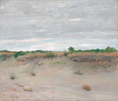 Playa de arena barrida por el viento de William Merritt Chase