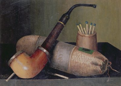 Naturaleza muerta con pipa de William Michael Harnett