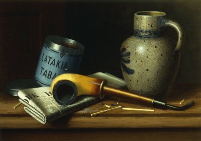 Naturaleza muerta con pipa y tabaco de William Michael Harnett