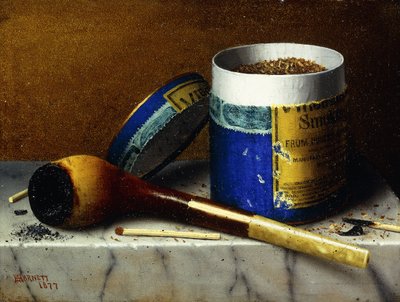 Tabaco y pipa, 1877 de William Michael Harnett