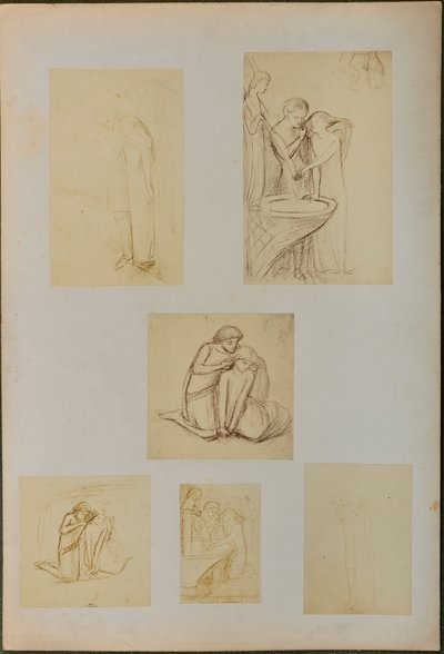 Estudios para "La Belle Dame Sans Merci de William Michael Rossetti