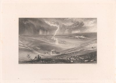 Campo de Waterloo con relámpagos de William Miller