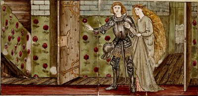 Dieciséis azulejos forman ocho ilustraciones del cuento 