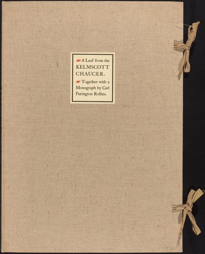 Una hoja del Chaucer de Kelmscott de William Morris