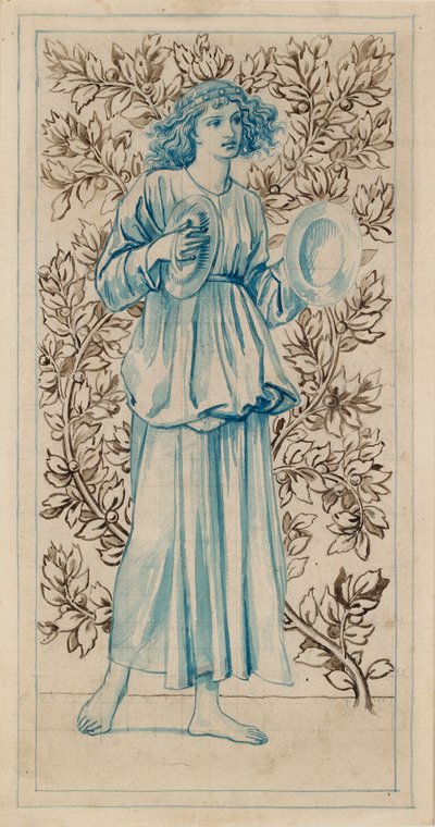 Una mujer tocando platillos, finales del siglo XIX de William Morris