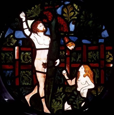 Adán y Eva recogiendo fruta (detalle) de William Morris