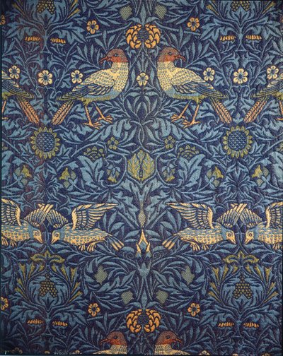 Pájaros. Tela decorativa, 1878 de William Morris