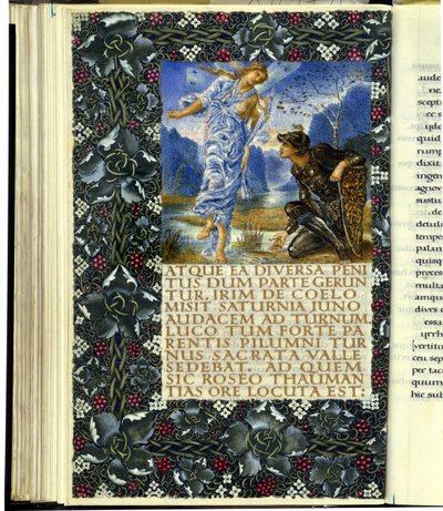 Iris apareciendo ante Turno, apertura del Libro IX de la "Eneida" de Virgilio de William Morris