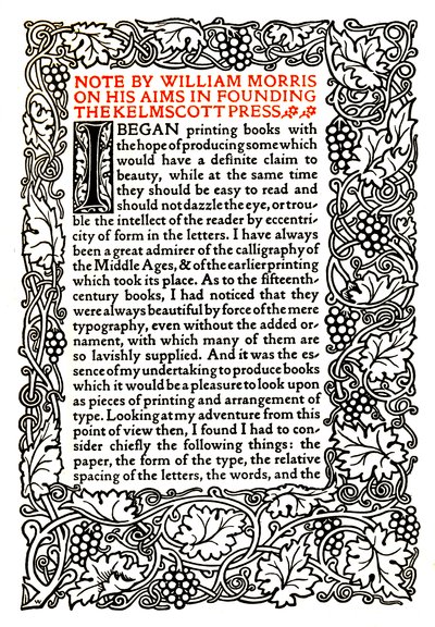 Kelmscott Press: Página impresa en el Tipo Dorado, c.1895, 1914 de William Morris