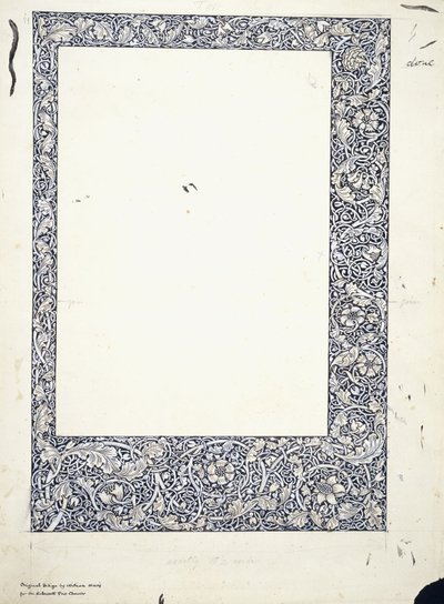 Dibujo original para un borde de página completa de William Morris