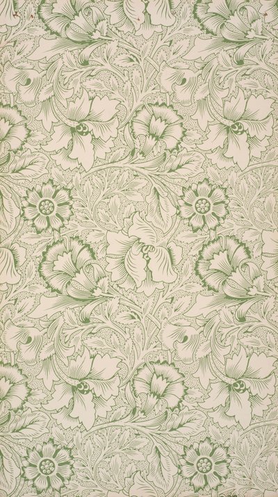 Rosa y Amapola. Papel pintado, 1881 de William Morris