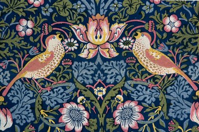 Ladrón de fresas. Tela decorativa, 1883 de William Morris