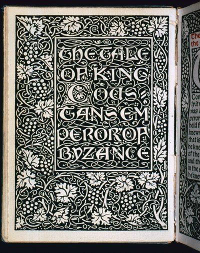 Página de título de El cuento del emperador, 1894 de William Morris