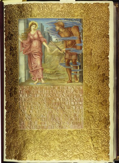 Venus y Eneas, apertura del Libro I de la "Eneida" de Virgilio de William Morris