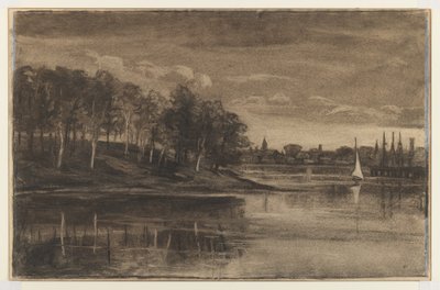 Paisaje - Escena del Lago de William Morris Hunt
