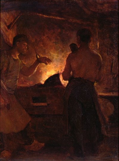 La fragua, c.1855 (óleo sobre lienzo) de William Morris Hunt