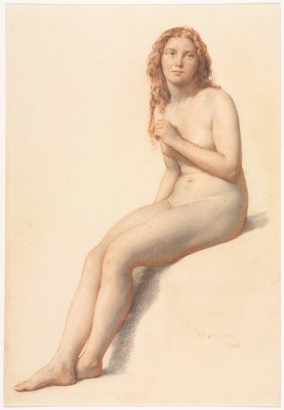 Female Nude, Seated, Three Quarter View from Front de William Mulready