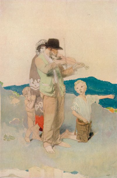 El Violinista, Estudio para el Grupo Central en la Boda en el Camino, c. 1923 de William Newenham Montague Orpen