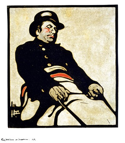 Un conductor de autobús en Knightsbridge Road de William Nicholson