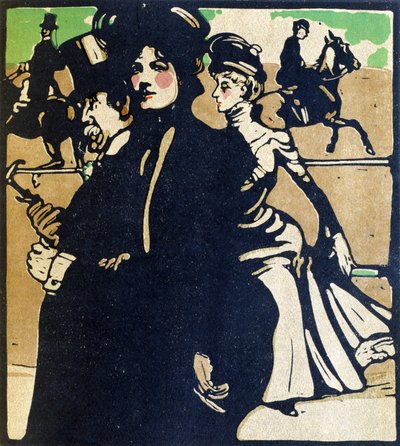 Un día en las carreras, ilustración de "London Types", publicado por William Heinemann de William Nicholson