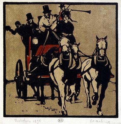 Un carruaje o una diligencia: "Coaching" - por William Nicholson (1872-1949) de William Nicholson