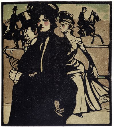 Aristócratas en las carreras, Londres - en "Tipos de Londres", de William Nicholson (1872-1949), ed Floury de William Nicholson