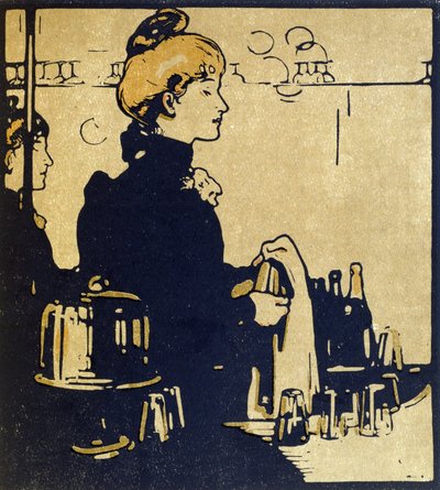 Barmaid, ilustración de "London Types", publicado por William Heinemann de William Nicholson