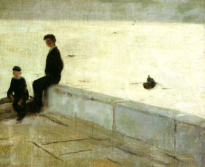 Chicos en el muelle de William Nicholson