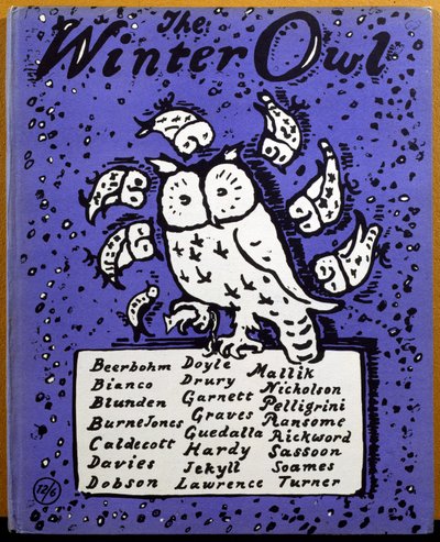 Portada de "The Winter Owl", publicado por Cecil Palmer, Londres de William Nicholson