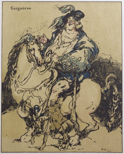 Gargantúa, ilustración de "Characters of Romance", publicada por primera vez en 1900 (litografía en color) de William Nicholson