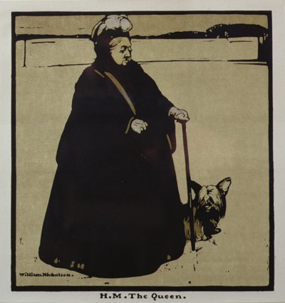 S.M. La Reina (litografía en color) de William Nicholson