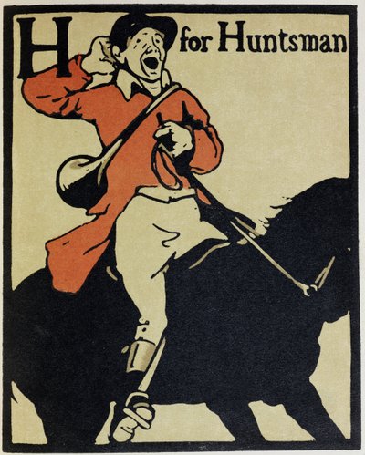 H de Huntsman, ilustración de "An Alphabet", publicado por William Heinemann de William Nicholson