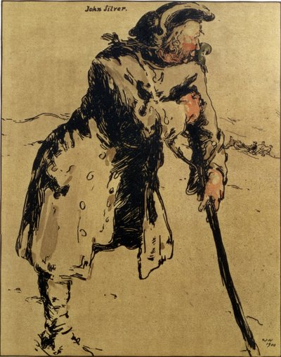 John Silver, ilustración de "Characters of Romance", publicado por primera vez en 1900 (litografía en color) de William Nicholson