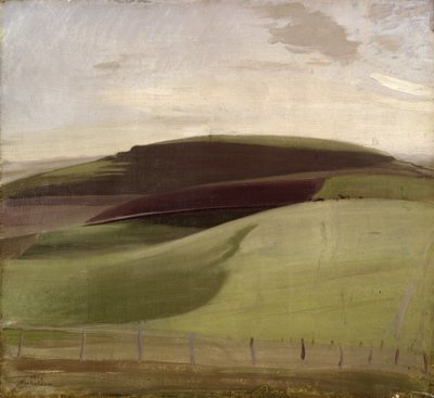 On the Downs (Wiltshire Landscape) 1924 (óleo sobre lienzo) de William Nicholson
