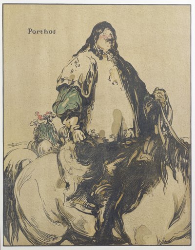 Porthos, ilustración de "Characters of Romance", publicada por primera vez en 1900 (litografía en color) de William Nicholson