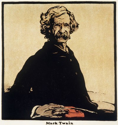 Retrato de Mark Twain (1835-1910) Escritor estadounidense - Dibujo de William Nicholson (1872-1949) de William Nicholson