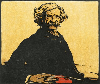 Retrato de Mark Twain (dibujo) de William Nicholson