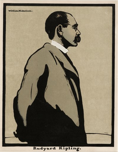 Rudyard Kipling (1865 - 1936), pub. 1899 (litografía en color) de William Nicholson