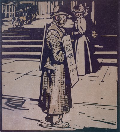 El hombre del sándwich de "Tipos de Londres" publicado por William Heinemann de William Nicholson