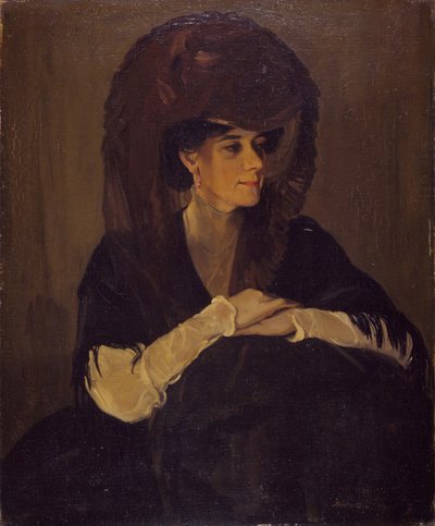 El velo marrón Retrato de la Sra. Harrington Mann de William Nicholson